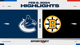 NHL Highlights | Canucks  vs. Bruins - February 8, 2024