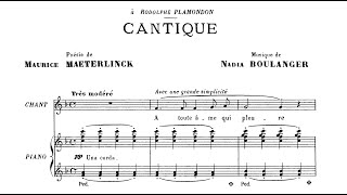 Boulanger, Nadia (1909): Cantique de sœur Béatrice, pour chant et piano — M. Paulsen/A. Gassenhuber