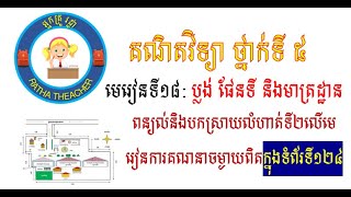 ថ្នាក់ទី៥ មេរៀនទី១៨៖ ប្លង ផែនទី និងមាត្រដ្ឋាន ចំណោទទី២ ទំព័រទី១២៤, Math grade 5 Exercises 2 page 124