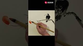 国画 寥寥数笔诠释写意花鸟画小鸟的画法