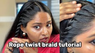 How to rope twist braid or french twist | Rope twist braid tutorial | Easy hairstyle | Chic \u0026 Sleeks