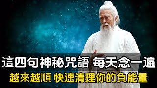 這四句“神秘咒語”，每天念一遍，越來越順，快速清理你的負能量。#一禪一故事#禪 #佛 #道 #禪定 #悟道