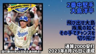 1球団のみで2000本安打を達成した選手で1-9