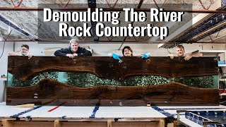 Demoulding Our River Rock Countertop