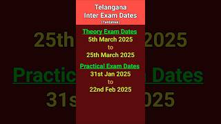 Telangana Intermediate Exam Dates 2025 | TS Inter Exams