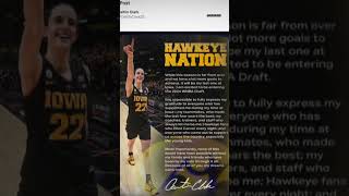 Iowa Hawkeye star Caitlin Clark announces she's going to the WNBA #caitlinclark #indianafever #new