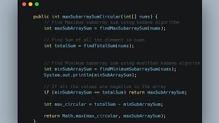 Leetcode: 918 Maximum sum circular subarray : easy soluation kadane algorithm