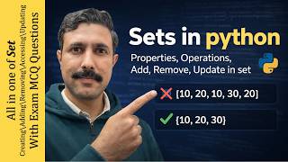 Python Set Data Type Explained | Python Set Tutorial | Properties, operations, Add, Remove, Update