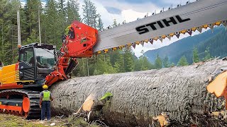 Dangerous Biggest Chainsaw Cutting Tree Machines in Action, Fastest Heavy Equipment Machines Working