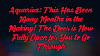 Aquarius: This Has Been Many Months in the Making! The Door is Now Fully Open for You to Go Through