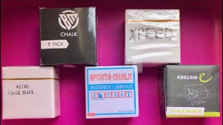 ASMR Gym Chalk comparison 🤍 5 brands 🤍 Review in Description