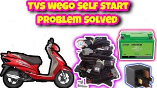 TVS Wego Self Start Problem Solved|| Self Button \u0026 Ground Earthing Problem Solved|| Starter Relay