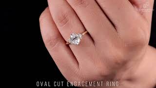 1.28 CT Oval Cut Lab Grown Diamond Wedding Ring, Lab Created Diamond Muse Engagement Ring