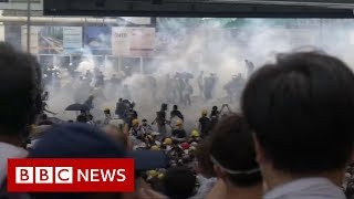 Hong Kong government offices close in worst violence in decades - BBC News