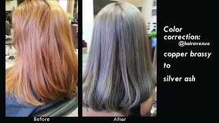 Color correction: brassy copper to silver ash with extra prize inside