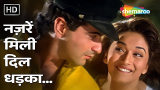 Nazaren Mili Dil Dhadakaa | Raja | Sanjay Kapoor, Madhuri Dixit | Alka Yagnik | 90's Romantic Songs