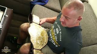 C4 Authentic Big Gold Unboxing Mins before exhibit next the Original Big Gold Belt @ Starrcast VI