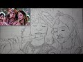 RADHA KRISHNA OUTLINE with grid method // for beginners