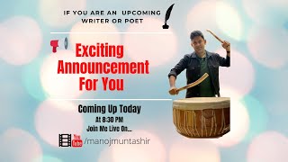 Manoj Muntashir Live | Big Announcement | Urdu Shayari | Hindi Poetry