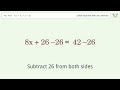 Linear equation with one unknown: Solve 8(x+3)+2=42 step-by-step solution