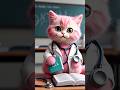 💓Pink kitten became doctor #meow #cat #kitten