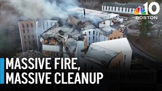 Huge fire near UMass Amherst displaces 230, leaves huge cleanup job