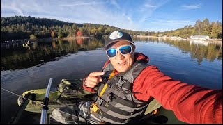 Muy buena pesca de truchas lake Gregory con el compa favian en tuvo y kayak