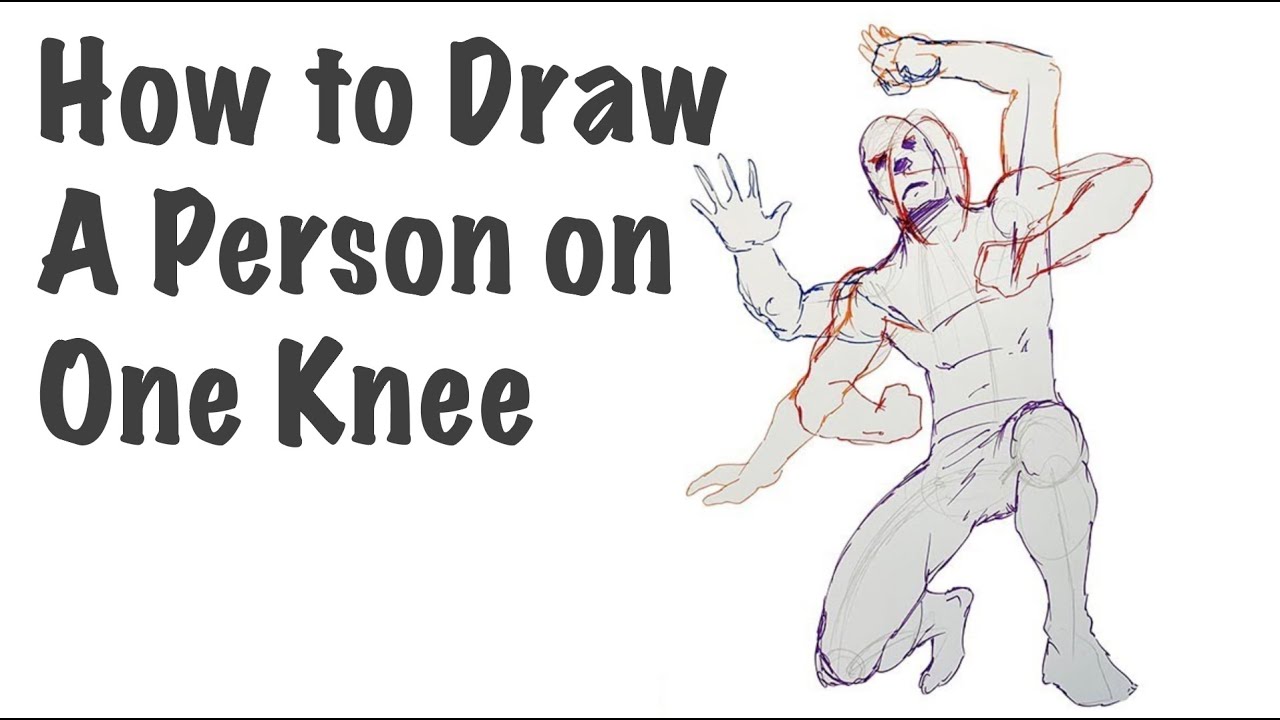 How To Draw A Person On One Knee (defensive Posture) - YouTube