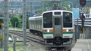 【にちょんちょんのダブルパンタとな】JR東日本 211系3000番台(A33編成) 普通新前橋行き  水上(1番線)到着