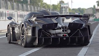Pagani Huayra R with UNRESTRICTED Exhaust SOUND | 9000rpm NA V12 Engine | Start