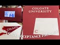 The Colgate University Acceptance Package!