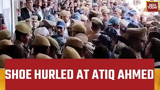 Video: Shoe Hurled At Atiq Ahmed In Prayagraj Court Amid Protest By Angry Lawyers