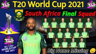 ICC T20 World Cup 2021 - South Africa Team Final Squad | South Africa Official Squad T20 WC 2021 |