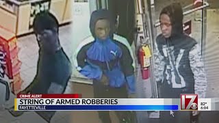 Fayetteville police seek suspects who robbed 4 stores