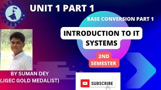 INTRODUCTION TO IT SYSTEMS UNIT 1 PART 1 / WBSCTE / 2ND SEMESTER  / 1ST YEAR