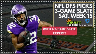 NFL DFS Picks, Strategy: Saturday 3-Game Slate! Week 15 FanDuel, DraftKings Lineup Advice LIVE!