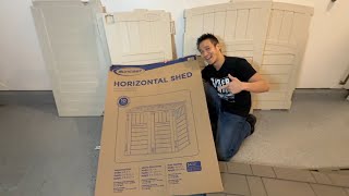 UNBOXING Suncast 34 Cu Ft Horizontal Storage Shed BMS2500