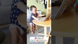 赤ちゃんがパソコンを触ったら‥😂💦　#生後9ヶ月 #赤ちゃん #baby #赤ちゃんのいる生活