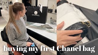 my first Chanel bag | UNBOXING \u0026 SHOPPING IN HARRODS