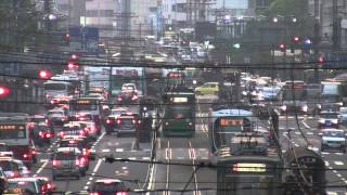 Aioi dori avenue in rush hour, Hiroshima 2010年5月　広島 相生通りのラッシュアワー風景