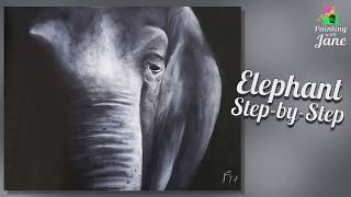 Elephant - Step by Step Painting on Canvas for Beginners