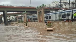 Sewers overflow as floods hit Algiers, Algeria 🇩🇿 November 9 2021 الجزائر‎ سيول inondation Bologhine