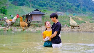 Build a farm, pump water into a large pond to release fish, raise goats