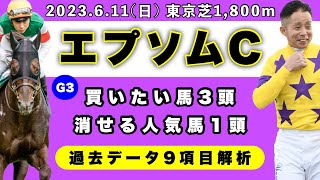 【エプソムカップ2023】過去データ9項目解析!!買いたい馬3頭と消せる人気馬1頭について(競馬予想)