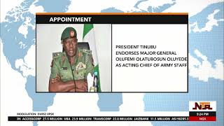 PBAT Endorses Major General Olufemi Olatubosun As Acting Chief of Army Staff | NTA NEWS EXTRA