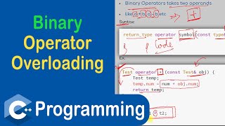 #100 Binary Operator Overloading in C++ | Operator Overloading | Polymorphism in C++