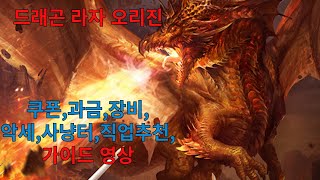 드래곤라자 오리진 쿠폰,과금,장비,악세,사냥터,직업추천 가이드 영상