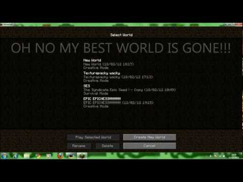 How to Recover a Deleted Minecraft World (Windows 7) How to Recover a Deleted Minecraft World (Windows 7)