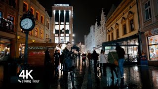 Bydgoszcz, Poland | Christmas Market 2022 |4K Video |Rainy Day Walking