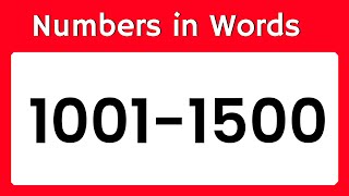 Numbers 1001 to 1500 || 1001 To 1500 Numbers in words in English ||1001-1500 English numbers